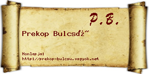 Prekop Bulcsú névjegykártya